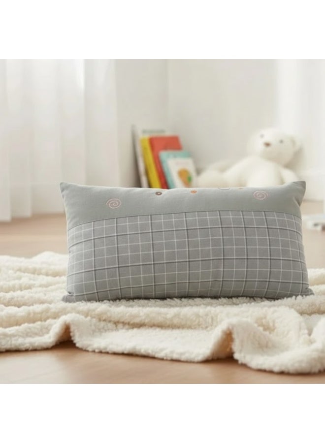 VELMORE Toddler Baby Pillow – Soft 100% Cotton Cover with Poly-Fiber Filling, Ideal Travel Pillow for Kids, Perfect for Sleeping, Bedding & Floor Use (26.67 × 45.72 cm), Available in Elegant Colors - Grey - Image 3